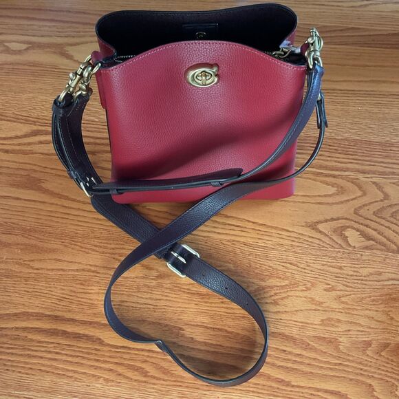 Coach Handbags - Coach Red Leather Medium Shoulder bucket Bag